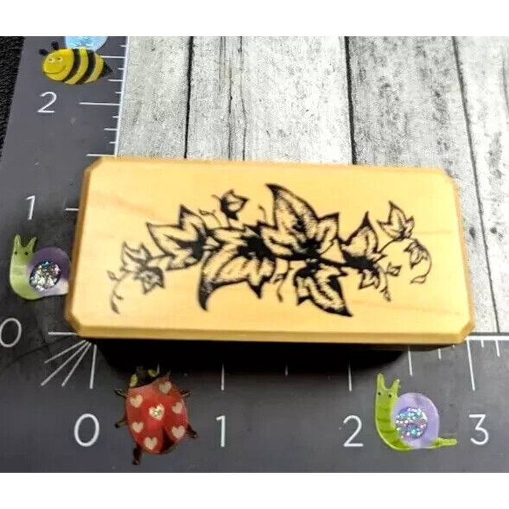 Inkadinkado Ivy Leafy Vine 91293 Rubber Stamp Wood #B38